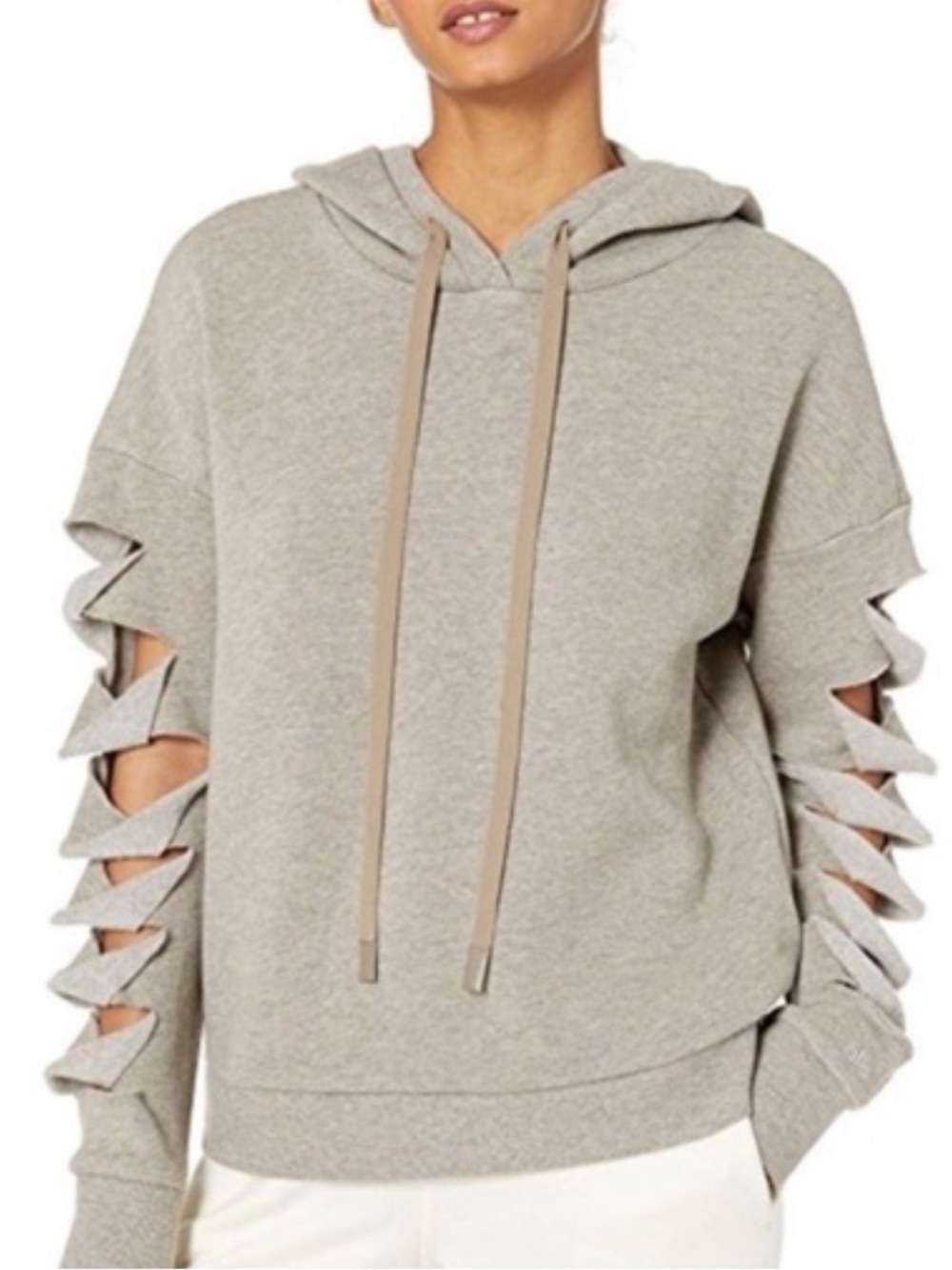Alo Hooded Sweatshirt with Slit Sleeves